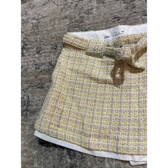 Zara Yellow TEXTURED SKORT Girls size 6 - Picture 3 of 7